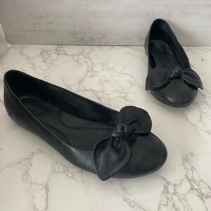 Born Flat Shoes Women Sz 10 Black Ballerina Office Everyday Bow Accent
